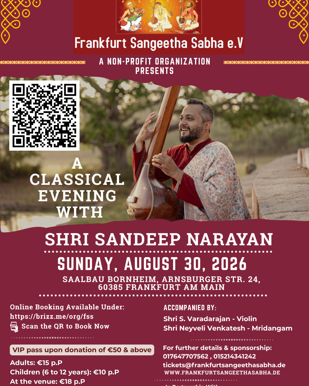 A Classical Evening with Sandeep Narayan – Frankfurt am Main