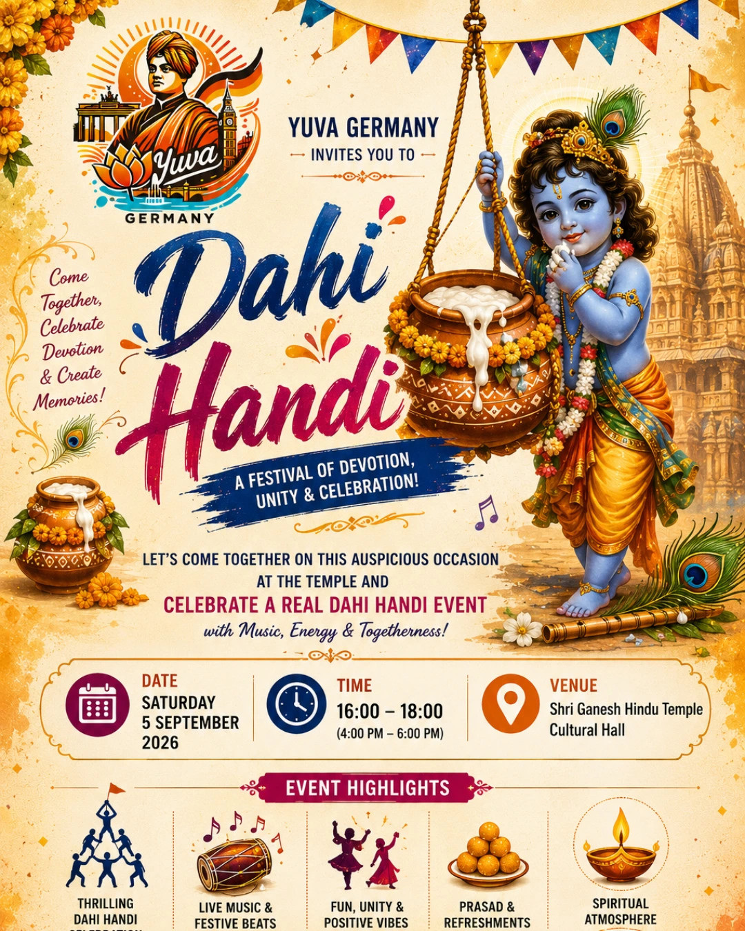 🏺 Dahi Handi Celebration 2026 – Berlin 🦚 – Berlin