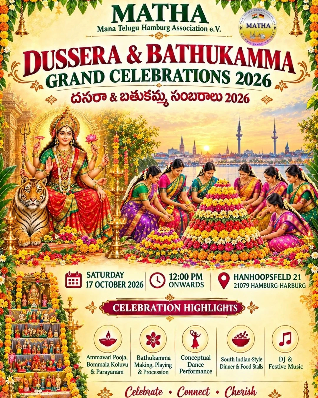 Dussera and Bathukamma 2026 Celebrations in Hamburg – Hamburg