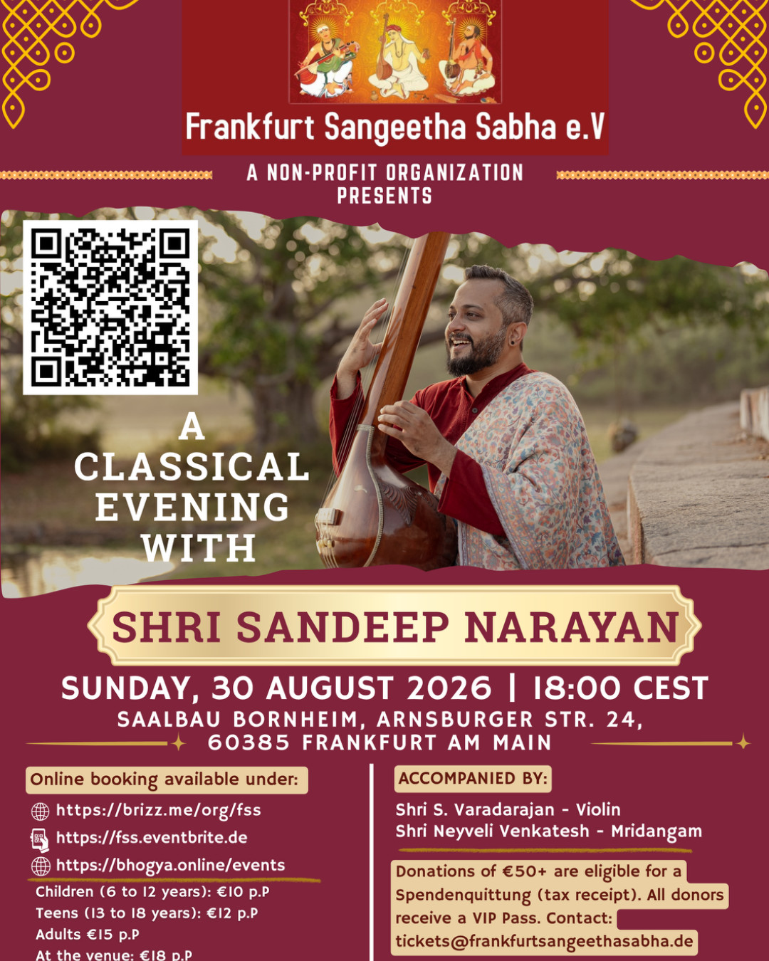A Classical Evening with Sandeep Narayan – Frankfurt am Main
