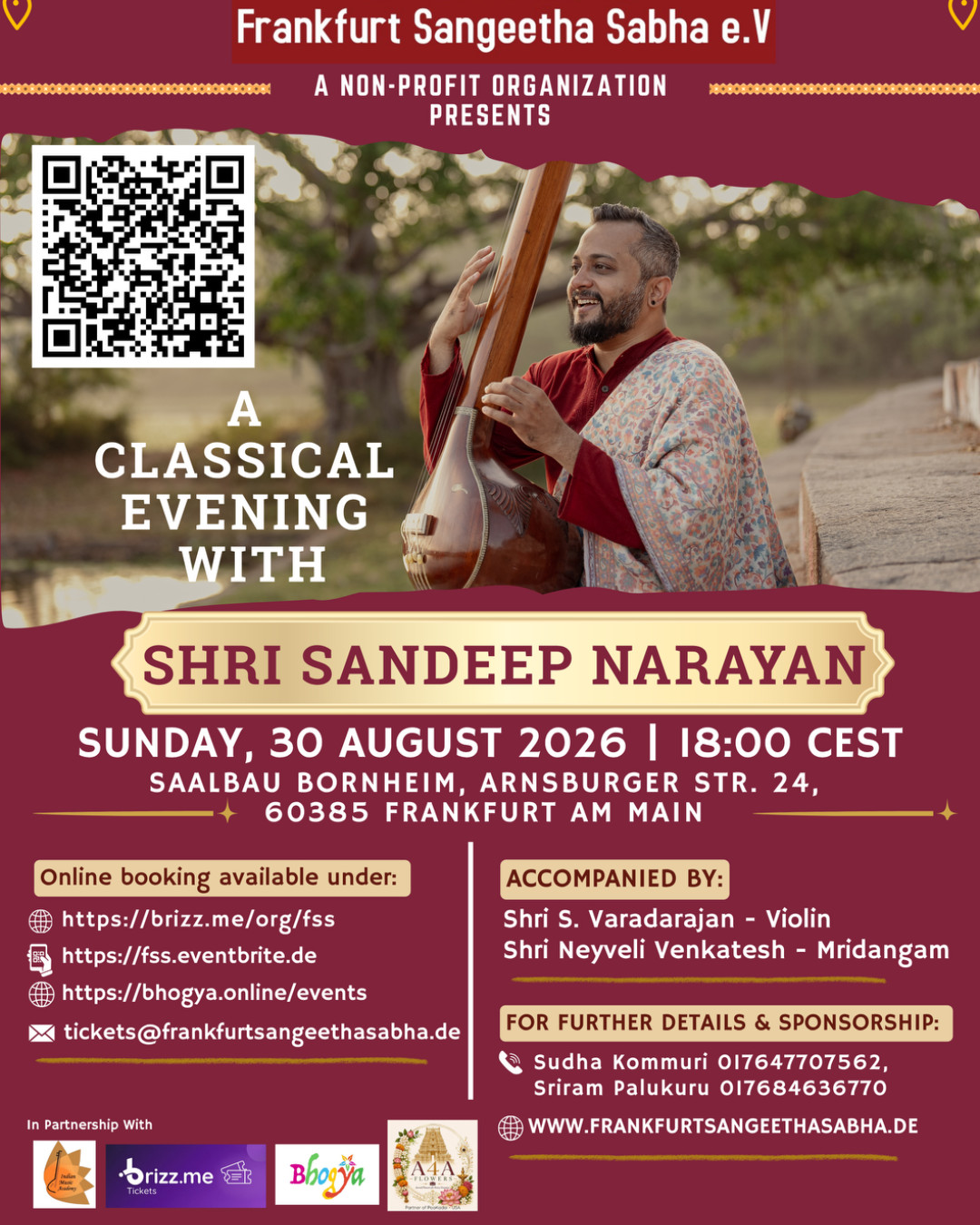 A Classical Evening with Sandeep Narayan – Frankfurt am Main