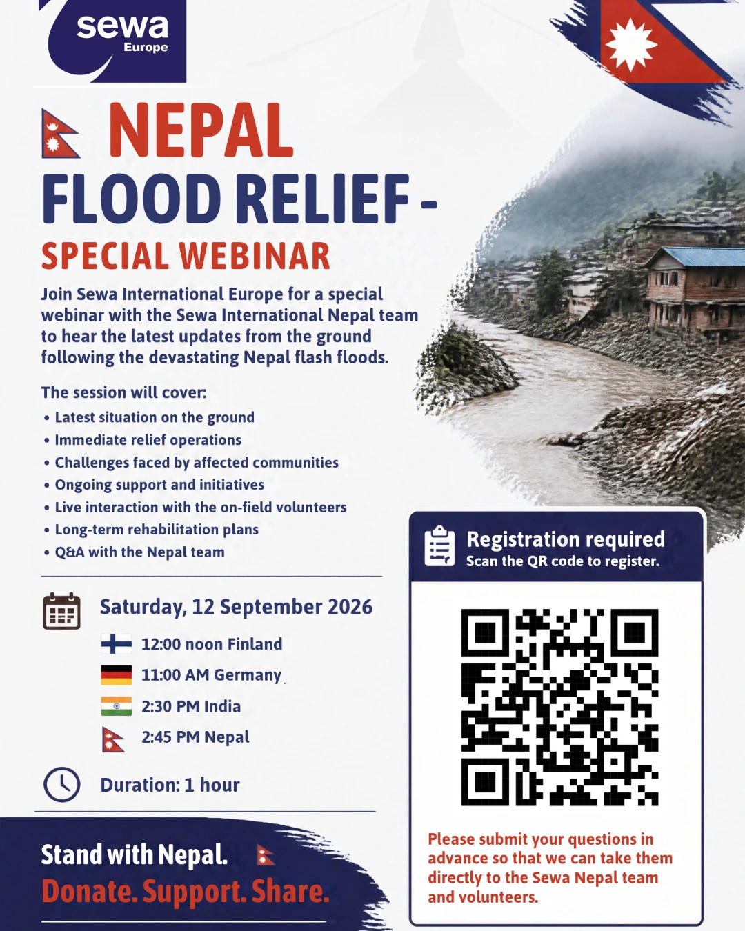 SPECIAL WEBINAR on NEPAL FLOOD RELIEF – Online