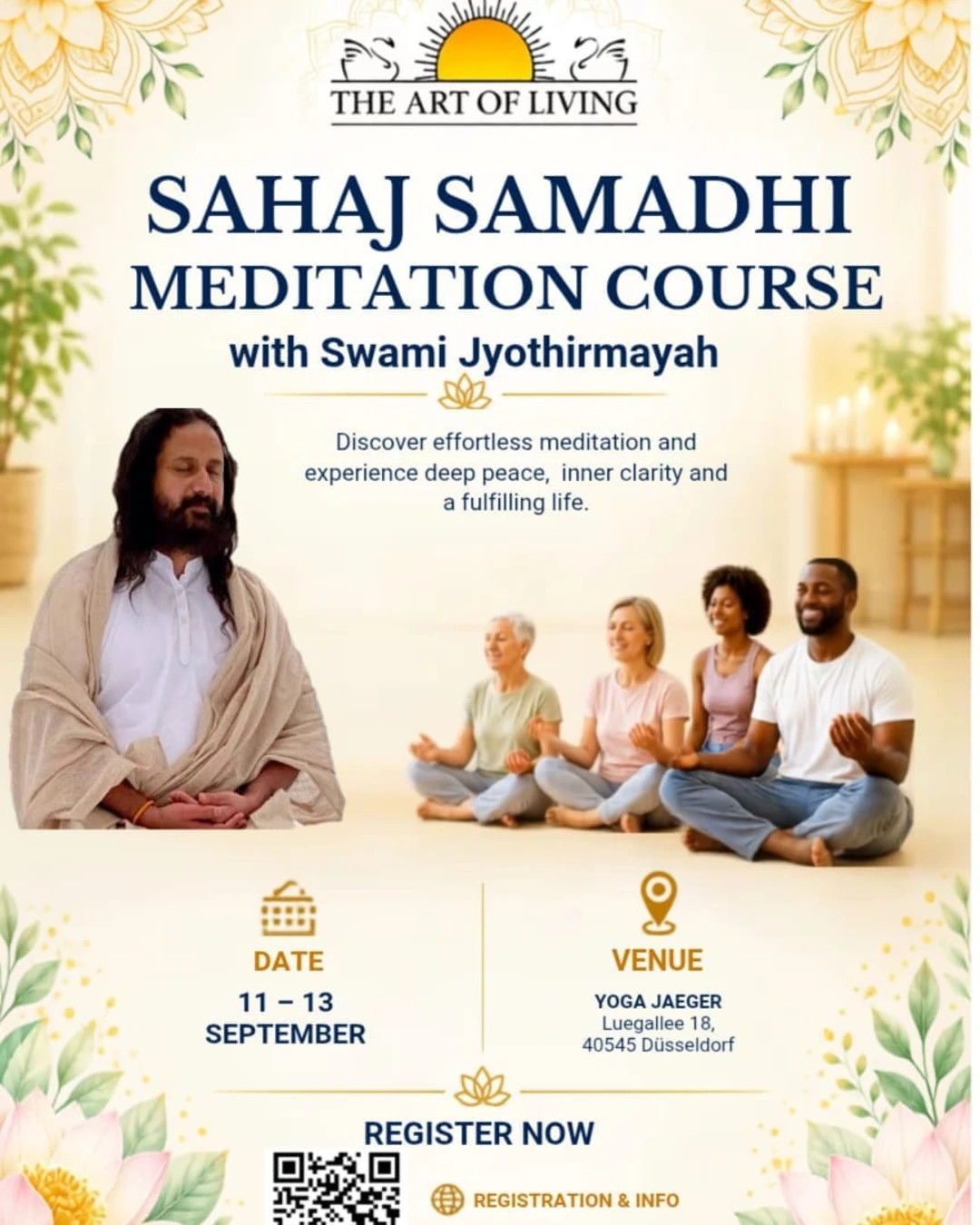 Sahaj Samadhi Meditation Course with Swami Jyothirmayah 🎶✨ – Düsseldorf