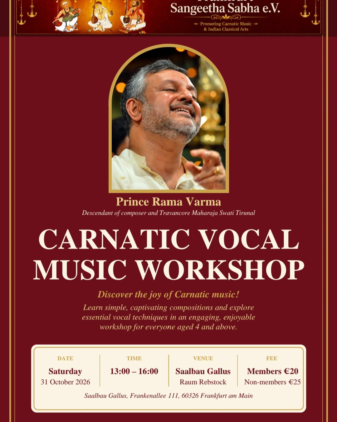 Carnatic vocal music workahop – Frankfurt am Main