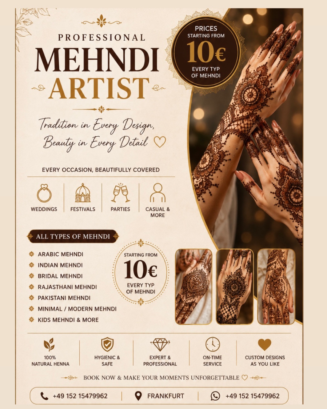 Mehndi starting from 10 €